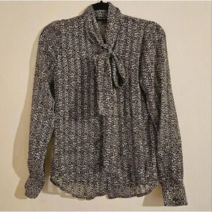 Pink Tartan Semi Sheer Blouse